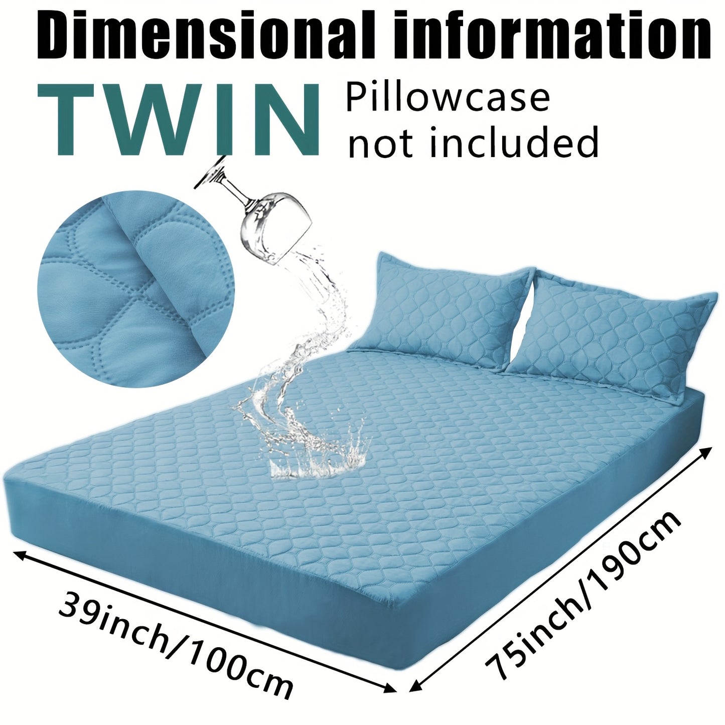 Waterproof Mattress Protector，Machine Washable Fitted Sheet，Anti-slip and Anti-stain Protection，More Sizes Optional，Christmas Home Decor