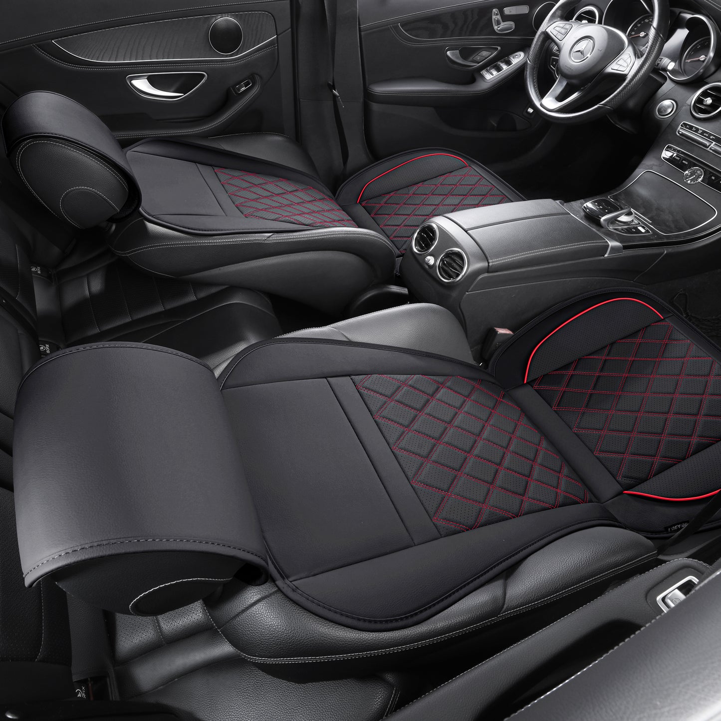 YOTRUTH Universal Front Seat Covers | Faux Leather, High-Back Bucket
