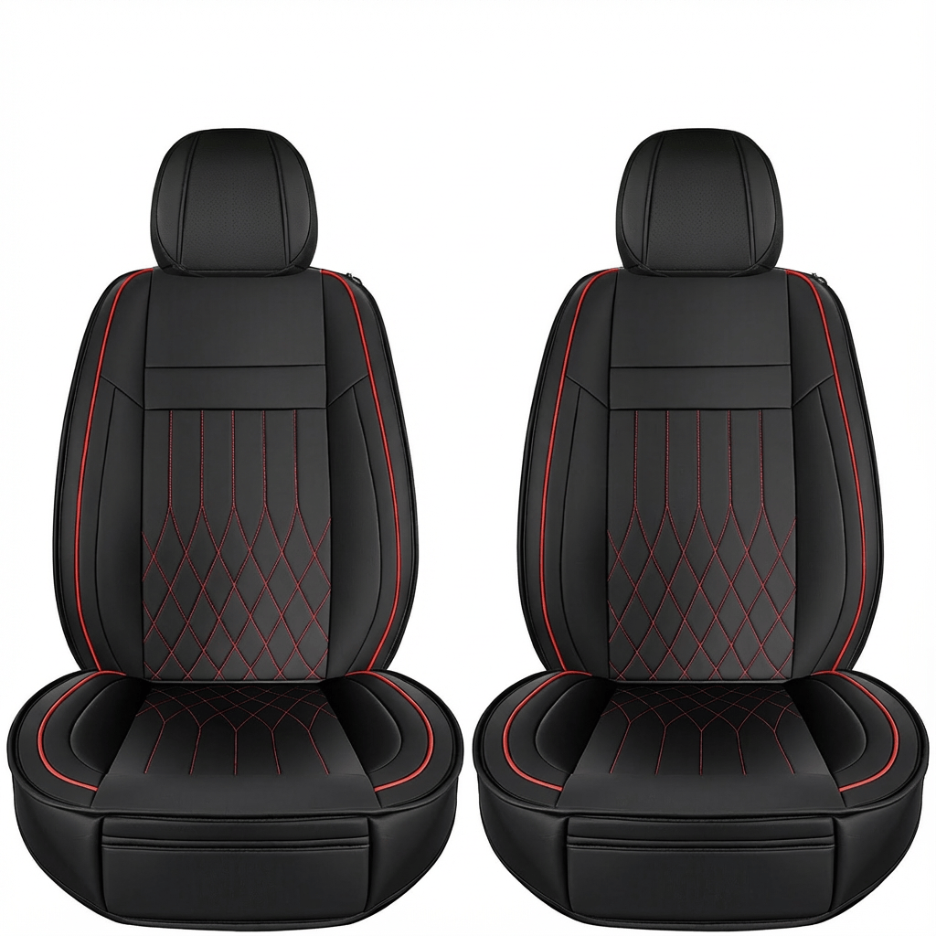 YOTRUTH Luxury Nappa-Feel Seat Cover Set - Waterproof & Airbag Compatible for 5-Seat Cars & SUVs
