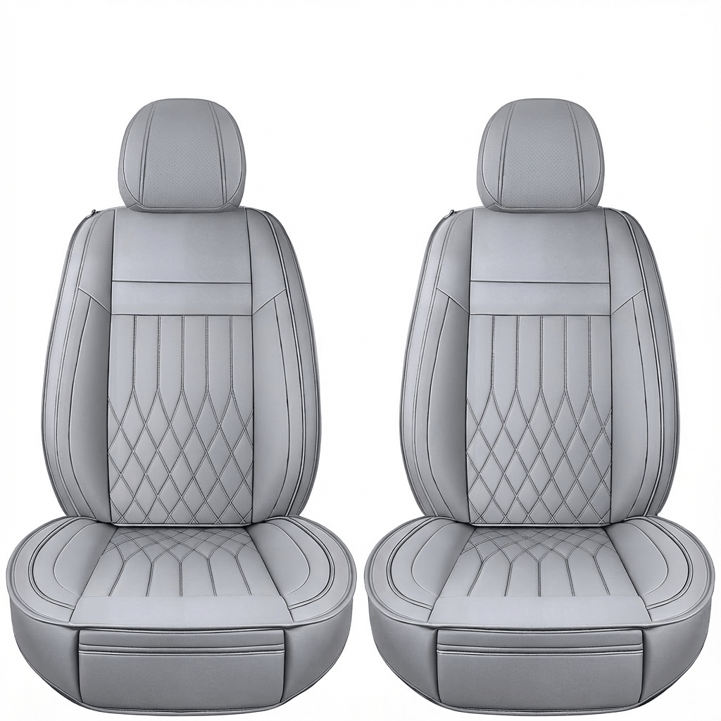 YOTRUTH Luxury Nappa-Feel Seat Cover Set - Waterproof & Airbag Compatible for 5-Seat Cars & SUVs