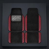YOTRUTH Crystal Rhinestone Car Floor Mats (4 Pcs) - Luxury Bling Universal Auto Carpets for Women