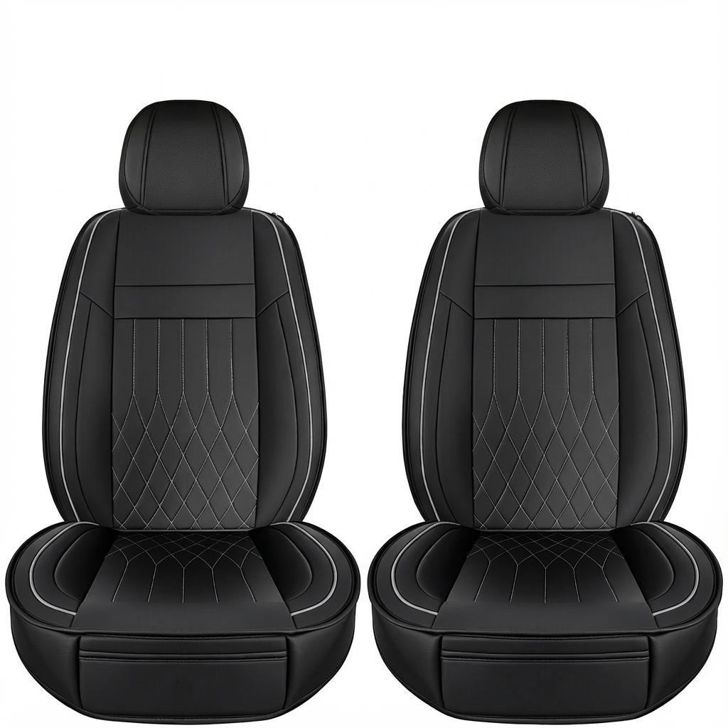 YOTRUTH Luxury Nappa-Feel Seat Cover Set - Waterproof & Airbag Compatible for 5-Seat Cars & SUVs