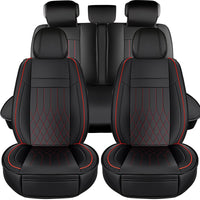 YOTRUTH Luxury Nappa-Feel Seat Cover Set - Waterproof & Airbag Compatible for 5-Seat Cars & SUVs
