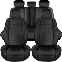 YOTRUTH Luxury Nappa-Feel Seat Cover Set - Waterproof & Airbag Compatible for 5-Seat Cars & SUVs