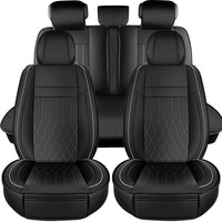YOTRUTH Luxury Nappa-Feel Seat Cover Set - Waterproof & Airbag Compatible for 5-Seat Cars & SUVs
